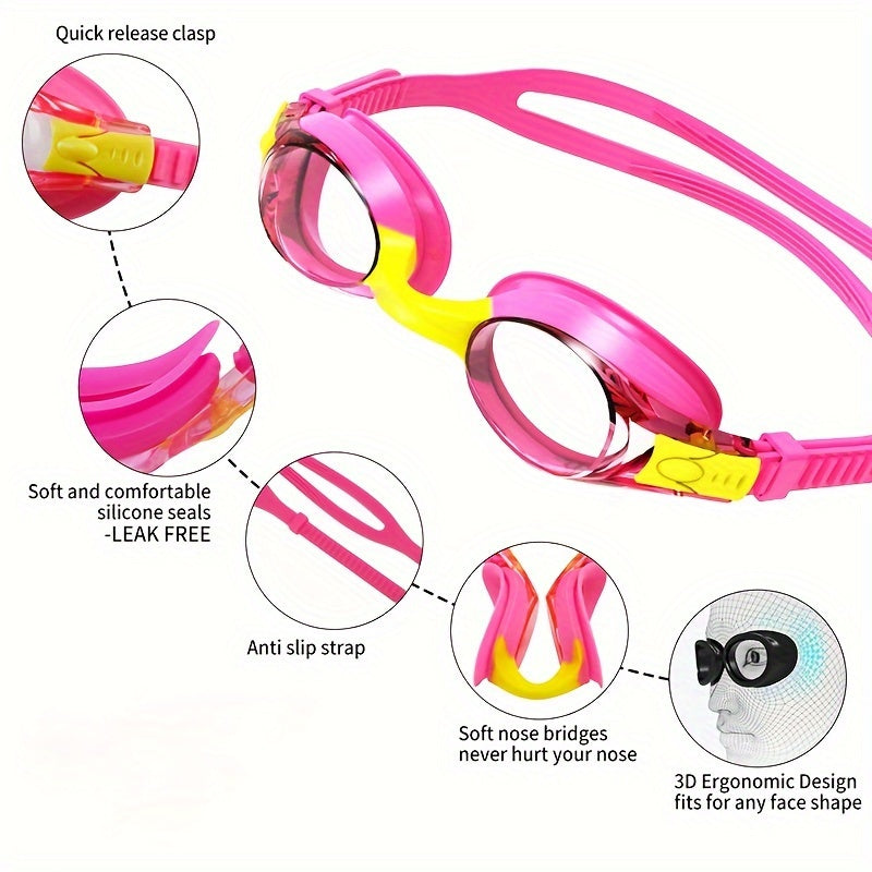 Leak-proof swimming goggles for kids – anti-fog lenses | 3-12 years