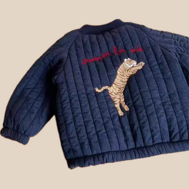 Padded coat with embroidered design – warm, soft, unisex | kids