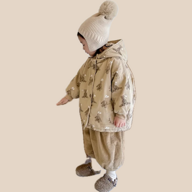Hooded coat with soft cuddly fabric – warm, breathable, machine washable | kids