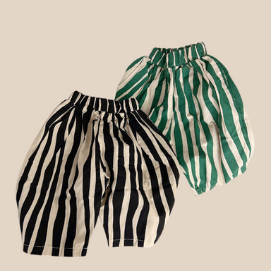 Striped baggy trousers with elastic waistband – soft cotton, relaxed fit | unisex kids
