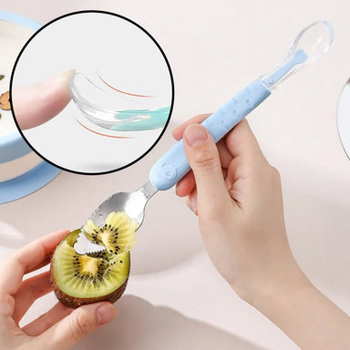 Silicone baby spoon 2-in-1 – soft, BPA-free & easy to clean | feeding utensil
