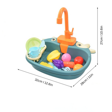 Play sink with running water – kitchen role play, accessories included | Toy kitchen