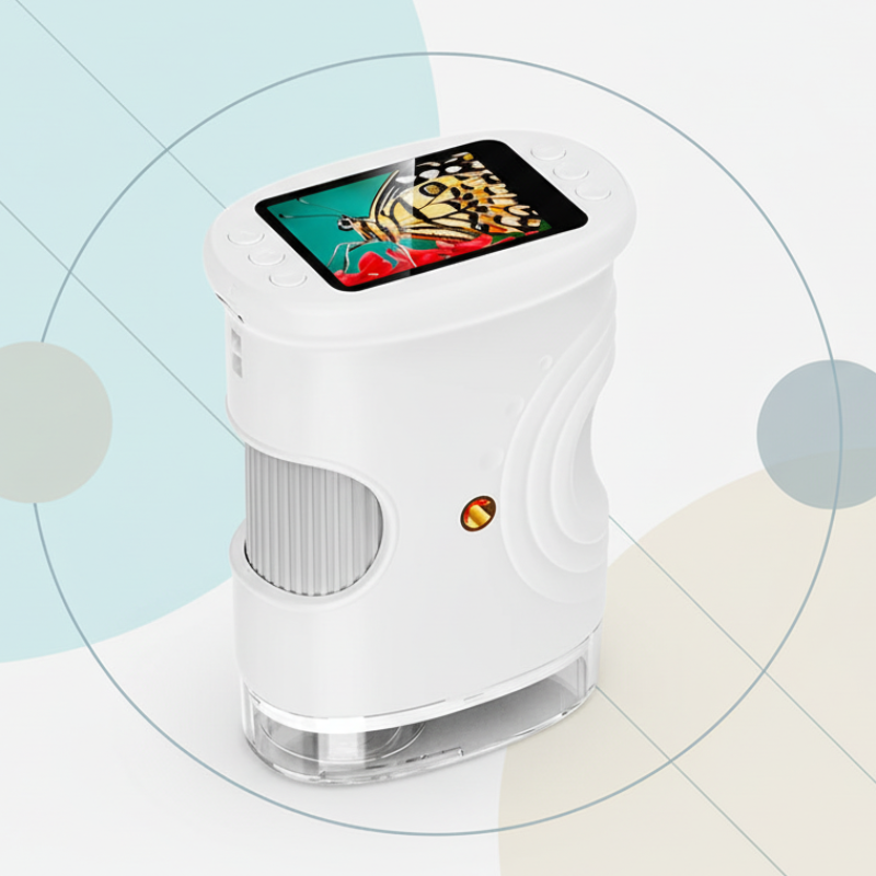 Mini microscope with 1000x zoom – rechargeable, portable | For kids