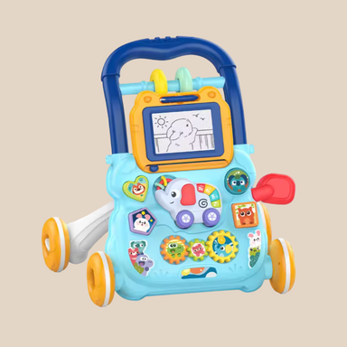 Baby walker with activity panel – drawing tablet, stable design | 9+ months