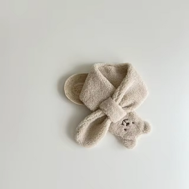 Plush children's scarf with bear design – soft, secure button fastening | kids