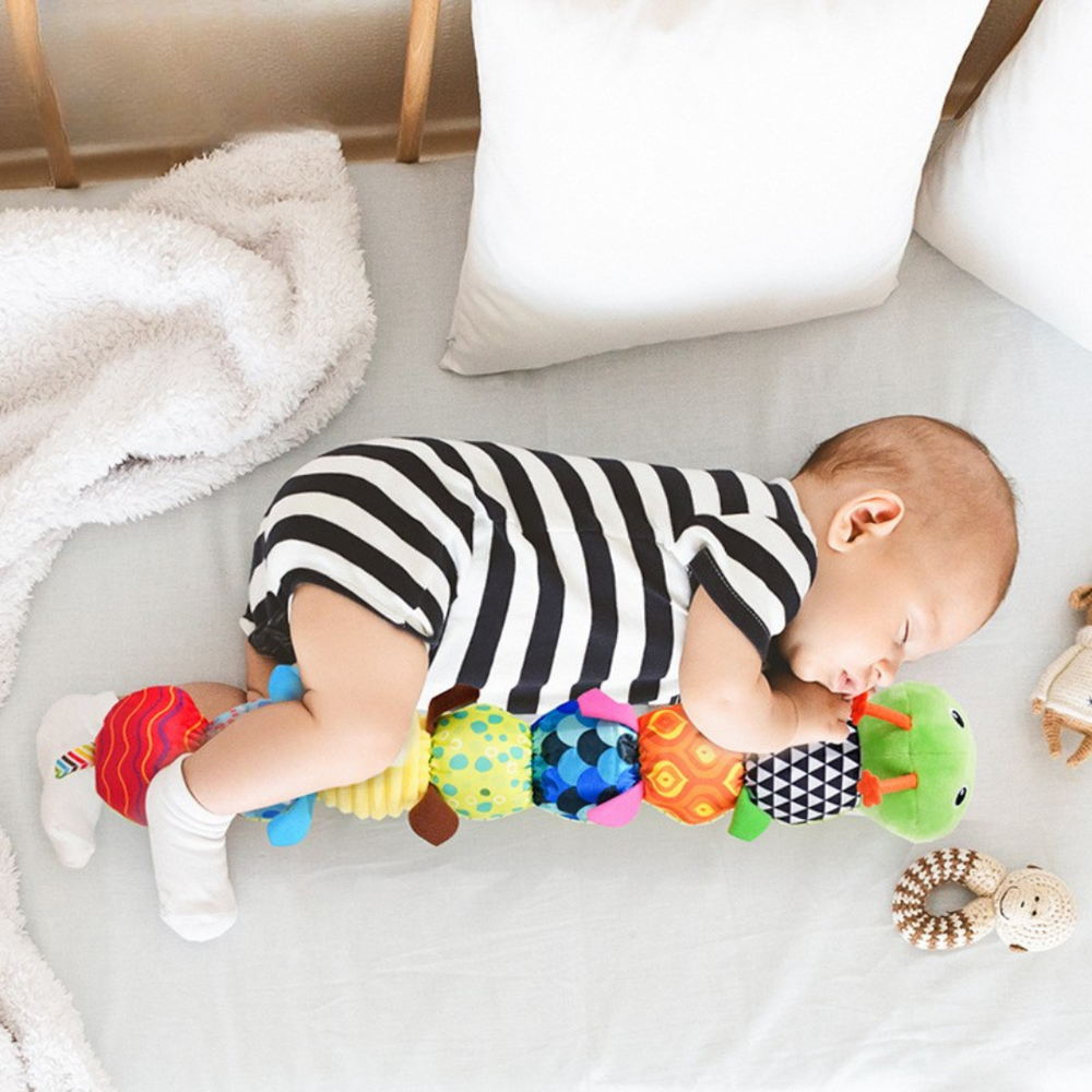 Musical caterpillar toy with sound and textures – sensory, soft, lightweight | baby toys