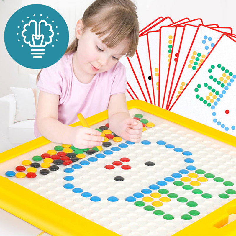 Magnetic drawing board – large surface, stylus and pattern cards | kids