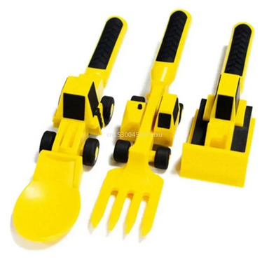 Children's cutlery set with construction vehicle design – fun, ergonomic, BPA-free | kids