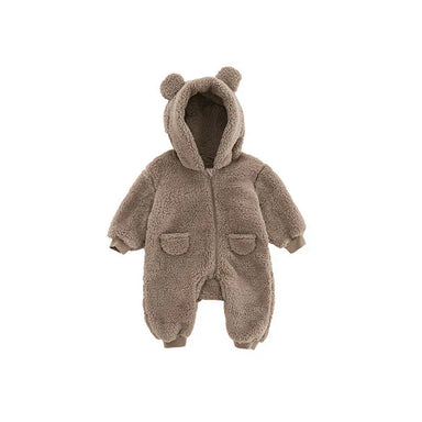 Fleece baby onesie with cute ears – soft, warm and comfy | babygrow