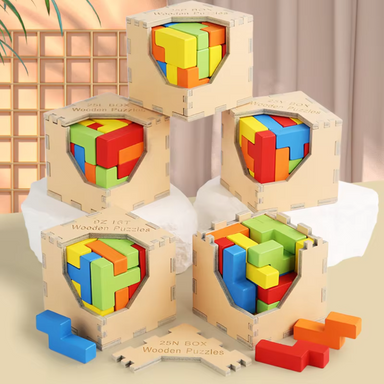 Wooden 3D puzzle for kids – durable, educational, compact | brain teaser