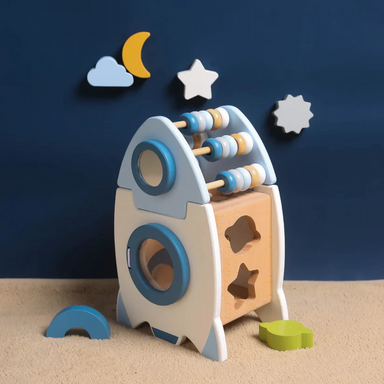 Wooden space blocks set sparks creativity – Montessori design, motor skills | Educational toy