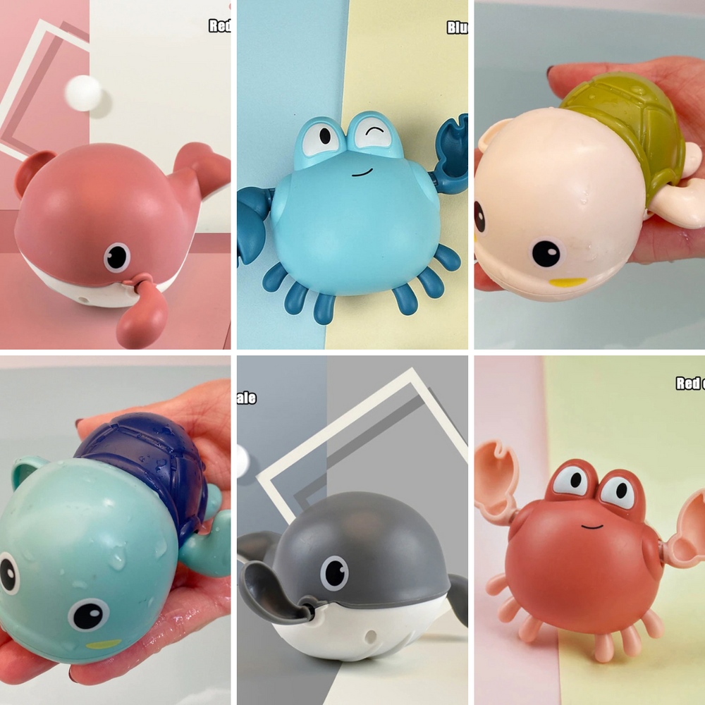Swimming bath toy sea animals – wind-up, no batteries needed | Interactive bath toy