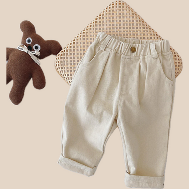 Casual trousers with elastic waistband – soft, breathable, comfortable fit | kids