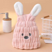 Kids' hair towel dries fast with microfibre – cute rabbit design, gentle on scalp | Toddlers