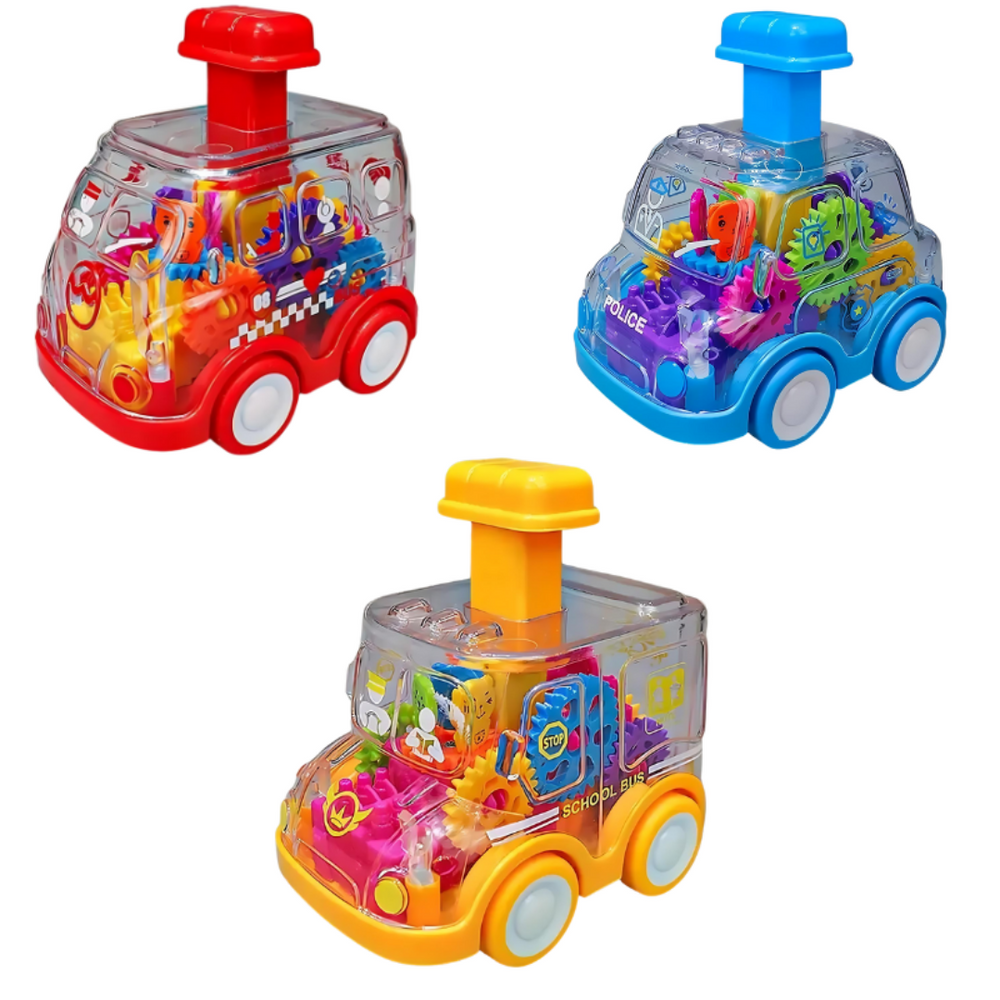 Educational toy car – light-up gears, push-and-go | ages 1-3