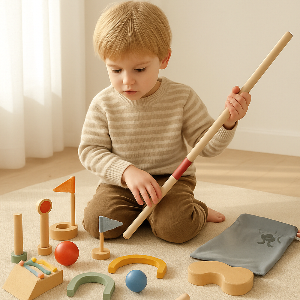 Wooden golf game boosts motor skills and creativity – durable, safe design | kids toy