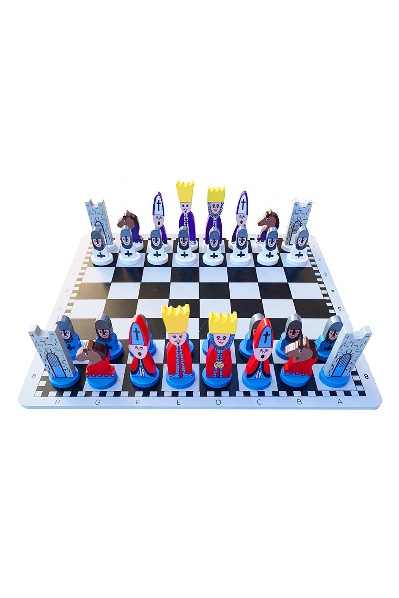 Wooden chess set for kids – teaches strategy, fun to play | board games