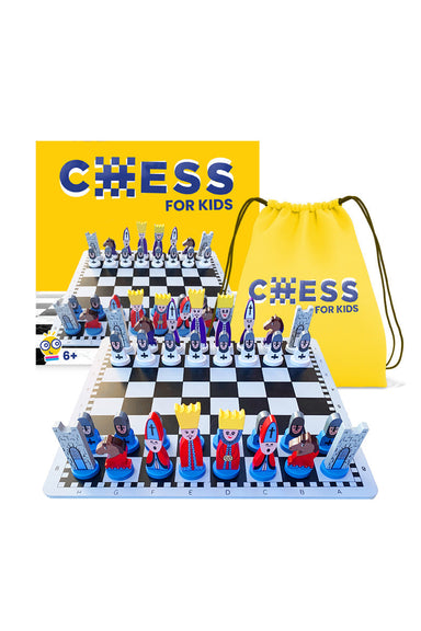 Wooden chess set for kids – teaches strategy, fun to play | board games
