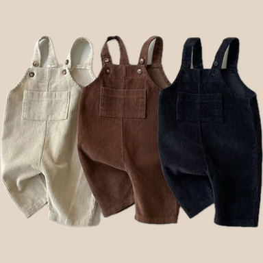 Baby corduroy dungarees with sweater – soft, adjustable, unisex | Toddler outfit