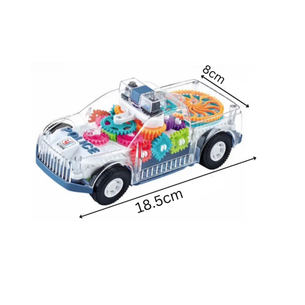 Self-driving toy car with light and music – transparent design, LED lights | Kids toy