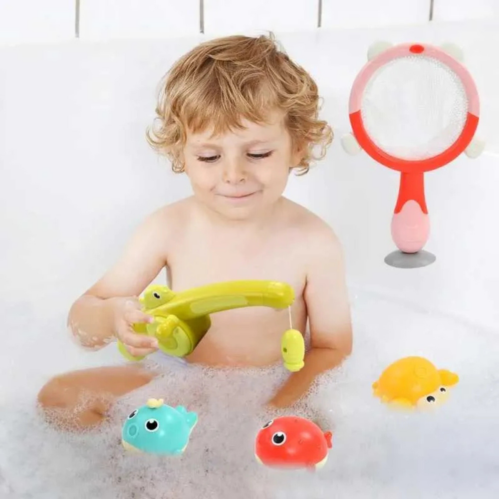 Magnetic fishing bath toy with light – motor skills, water play | toddlers