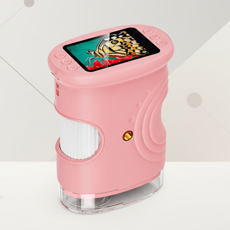 Mini microscope with 1000x zoom – rechargeable, portable | For kids