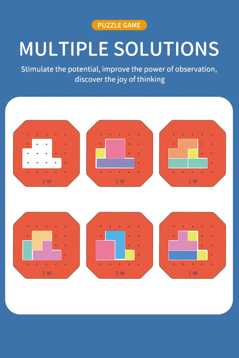 Wooden geometric puzzle blocks – shapes, colours, fine motor skills | Educational toy for kids