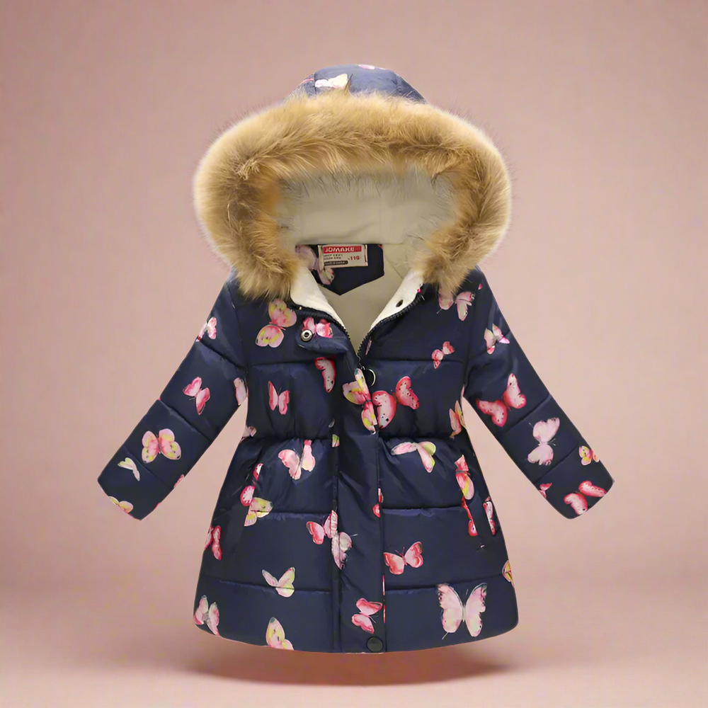 Kids winter jacket with thick lining – stylish prints, durable zip | ages 4-10