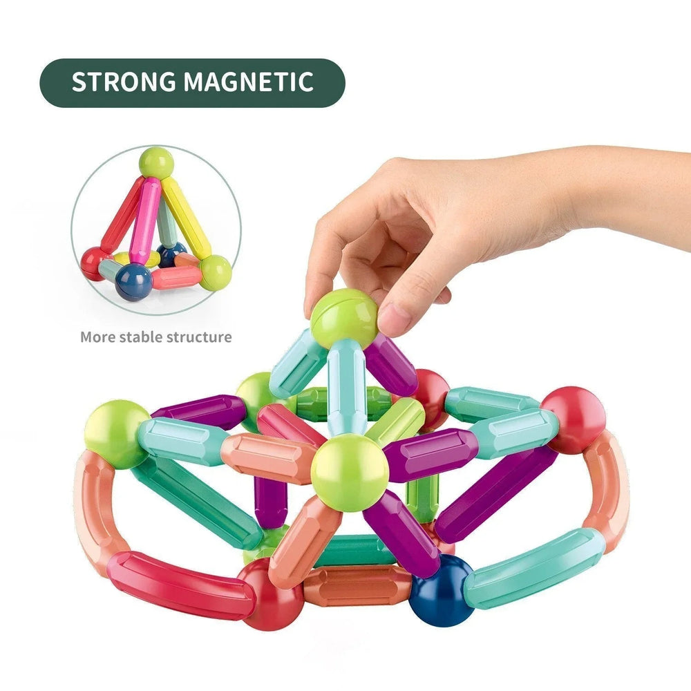 Magnetic building blocks – STEM learning, bright colours | kids construction toy