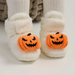 Children's Halloween slippers with fleece lining – pumpkin and spider design | kids