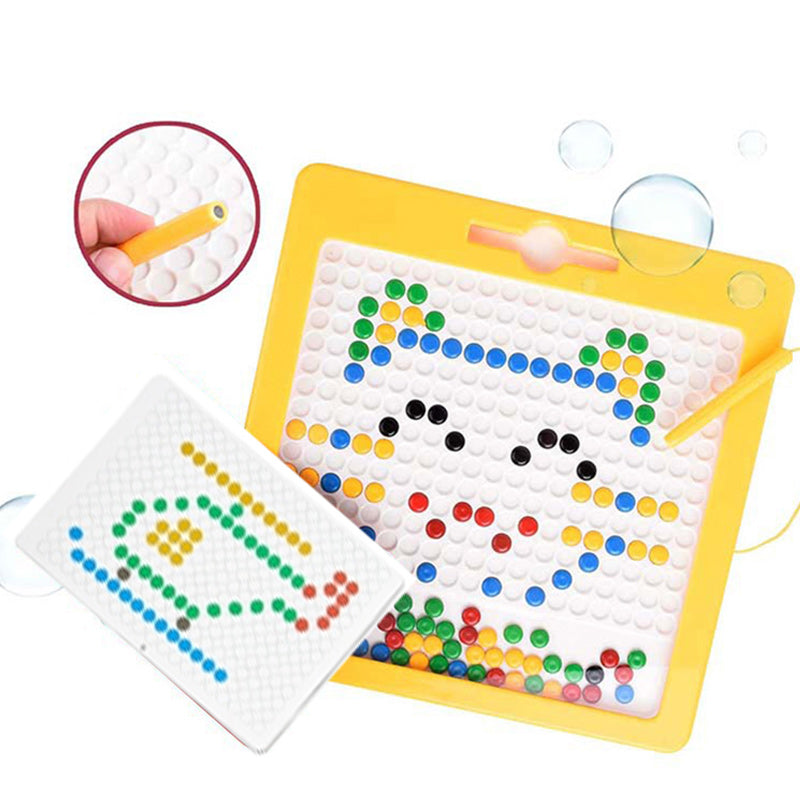 Magnetic drawing board – large surface, stylus and pattern cards | kids