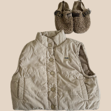 Padded bodywarmer with secure poppers – lightweight, warm, handy pockets | for babies and toddlers
