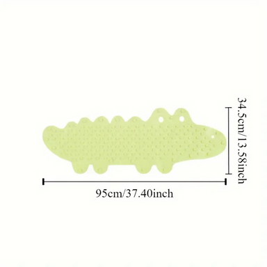 Anti-slip bath mat prevents slipping – crocodile design, strong suction cups | for babies and kids