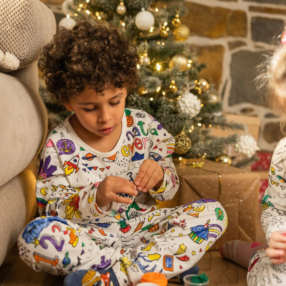Colour-in pyjamas for kids – soft, breathable, personalisable | creative sleepwear