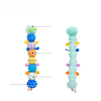 Musical caterpillar toy with sound and textures – sensory, soft, lightweight | baby toys