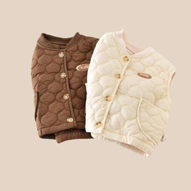 Quilted bodywarmer keeps kids warm and cosy – lightweight, button fastening | unisex