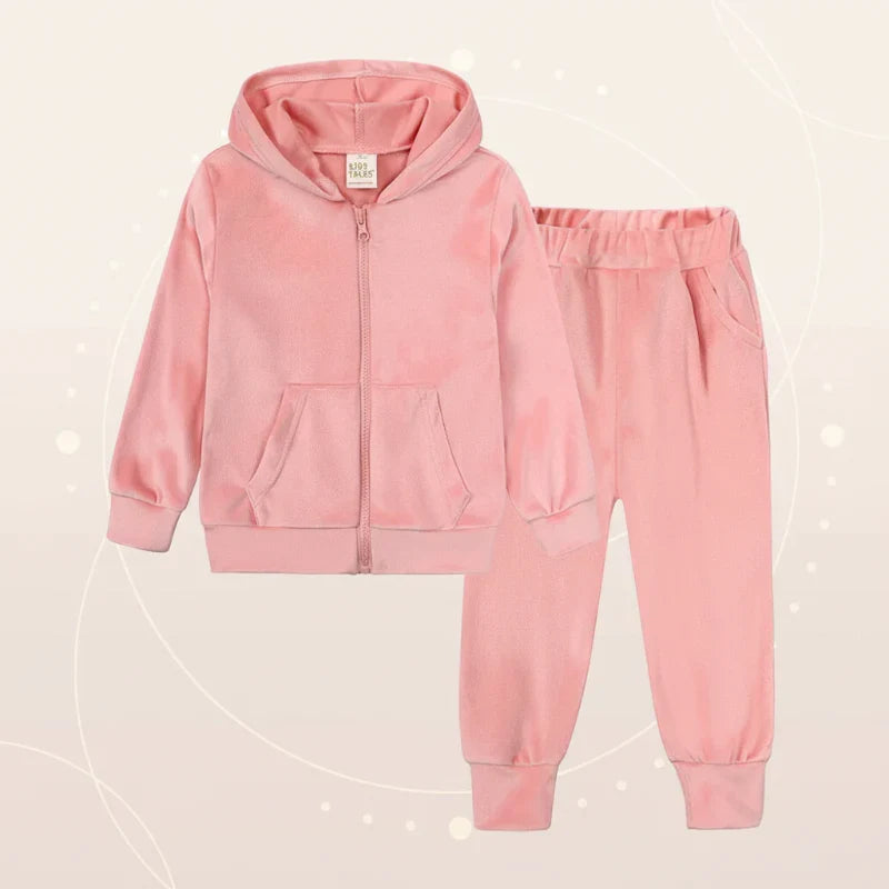 Velvet tracksuit for kids – soft, warm, flexible fit | unisex outfit set