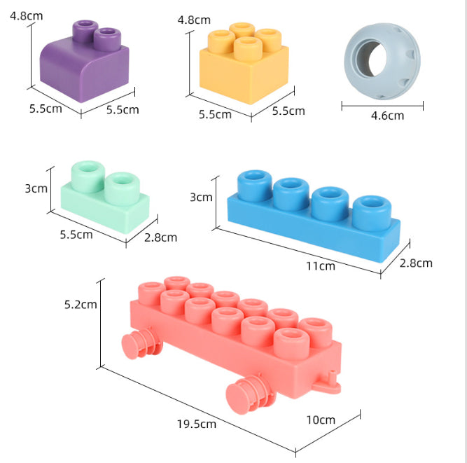 Soft building blocks for creative play – flexible, colourful, 80 pieces | kids' toy