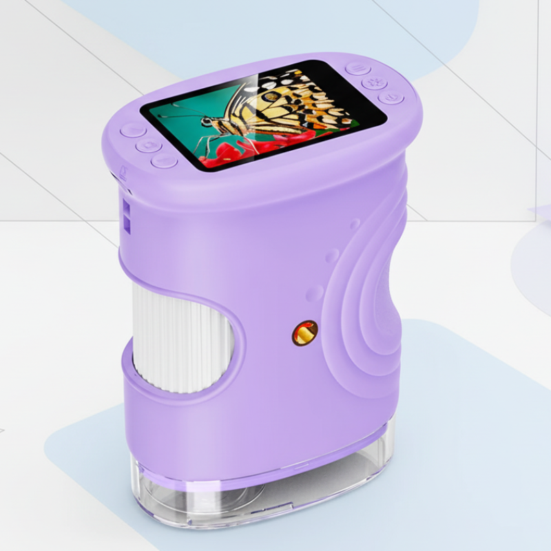 Mini microscope with 1000x zoom – rechargeable, portable | For kids