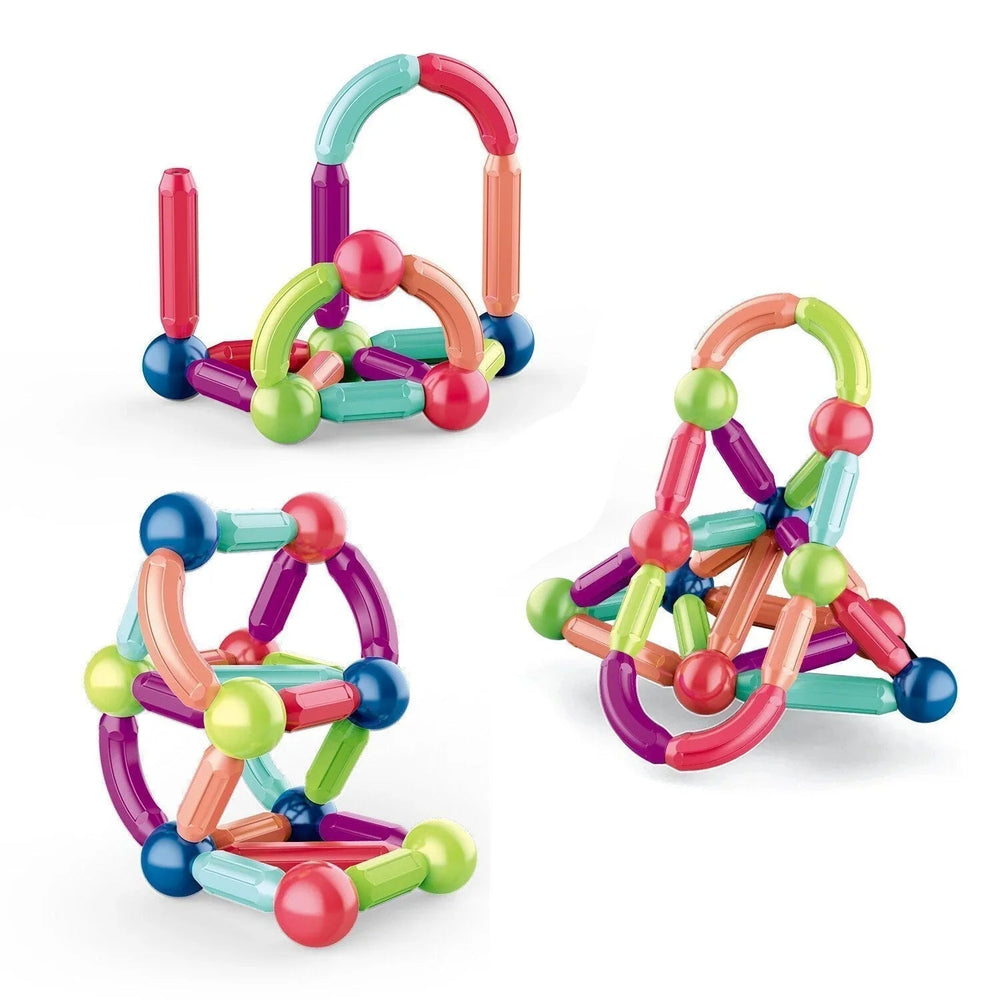 Magnetic building blocks – STEM learning, bright colours | kids construction toy