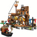 Pirate ship building set with harbour – figures, treasure chest, manual | ages 6+