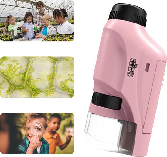 Portable microscope for kids offers 60x–120x zoom – LED light, compact design | Science toy