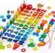 Wooden educational learning board – letters, numbers and shapes | Montessori toy