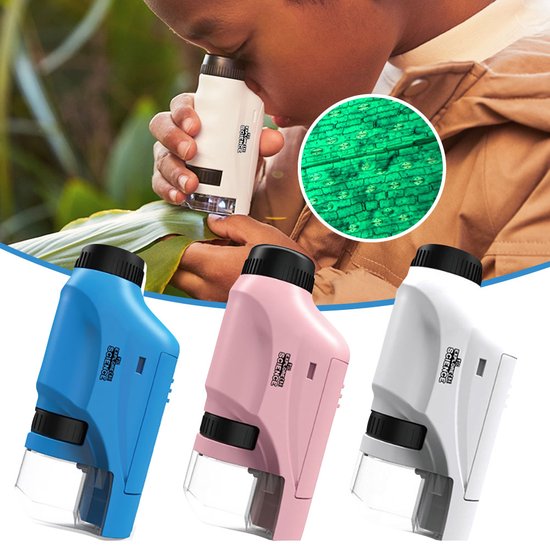 Portable microscope for kids offers 60x–120x zoom – LED light, compact design | Science toy