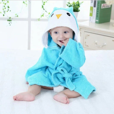Hooded baby bath robe keeps little ones warm and dry – soft, absorbent, animal design | bath poncho