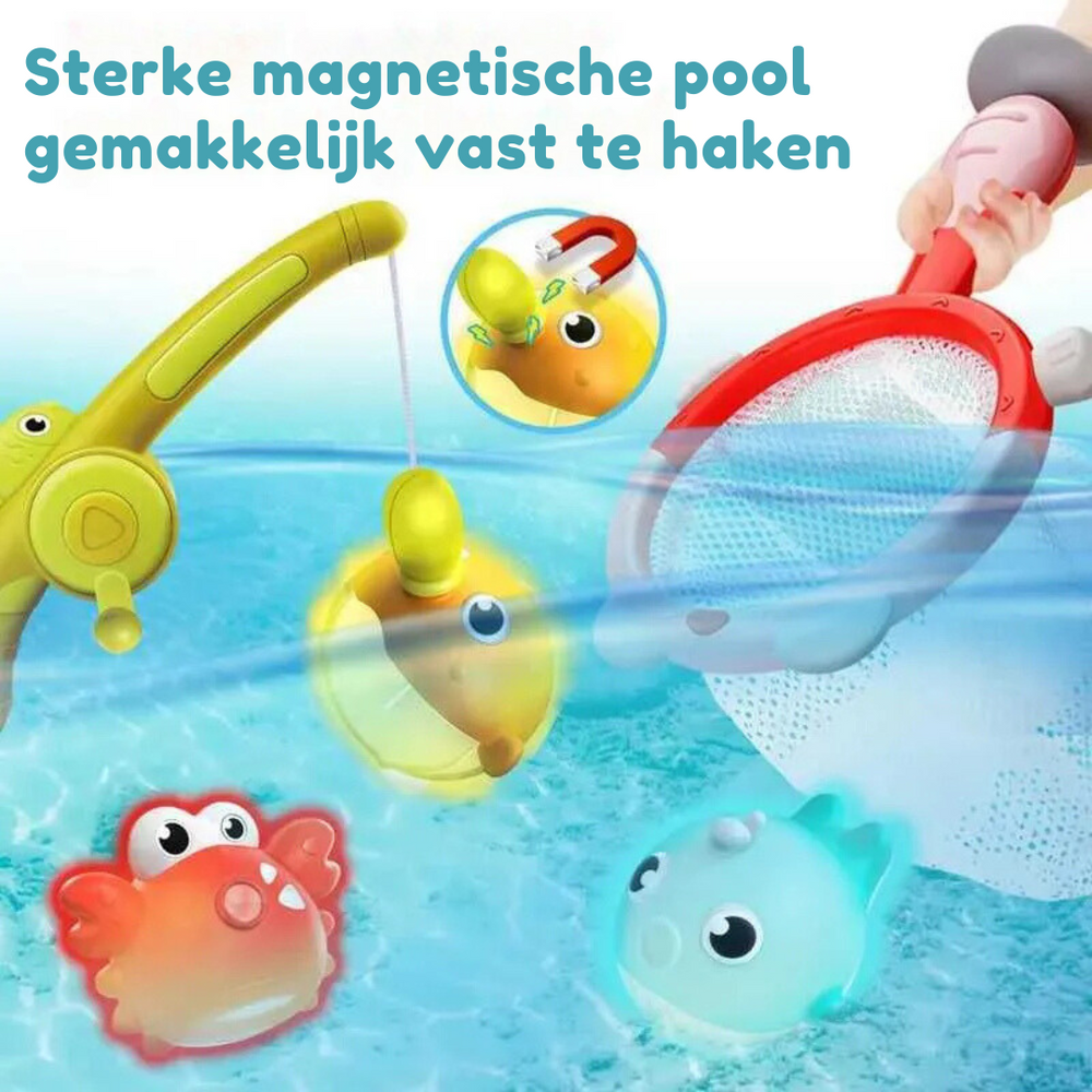 Magnetic fishing bath toy with light – motor skills, water play | toddlers