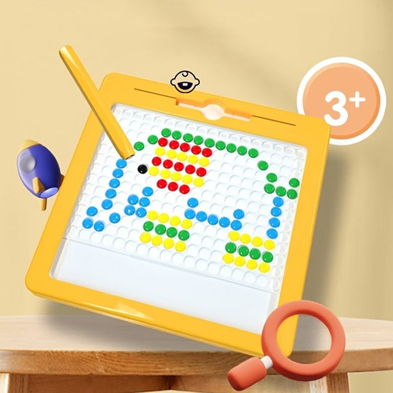 Magnetic drawing board – large surface, stylus and pattern cards | kids