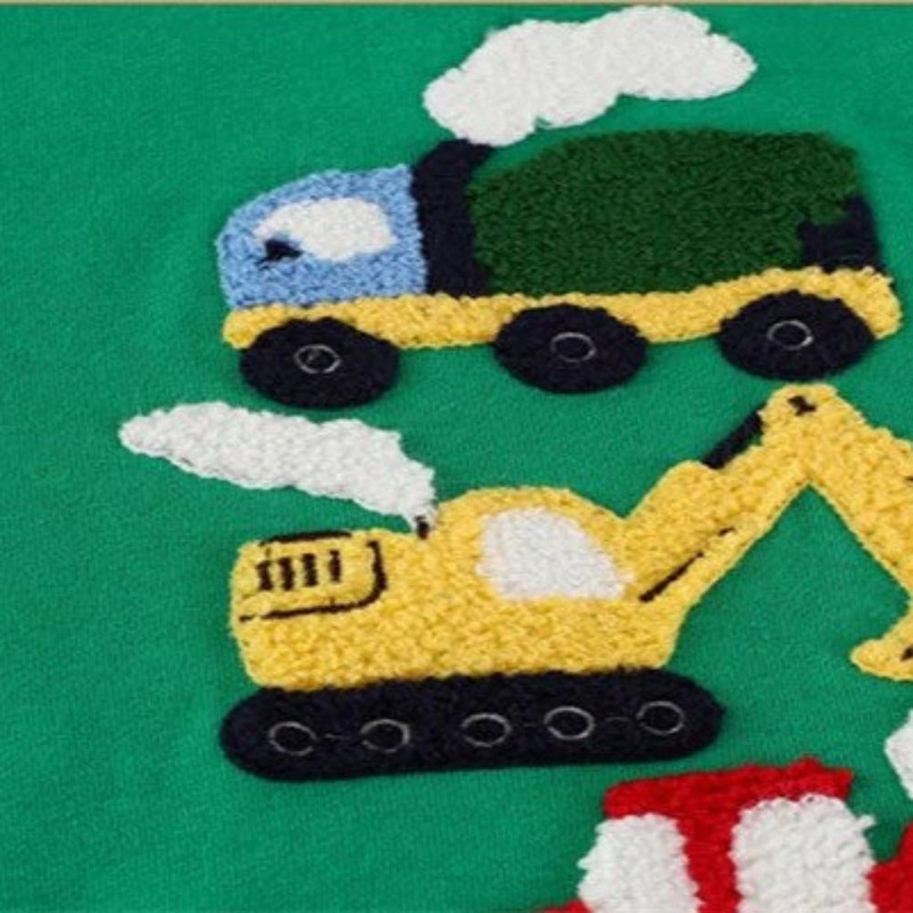 Boys' sweatshirt with construction vehicles – soft, warm, durable | kids' jumper