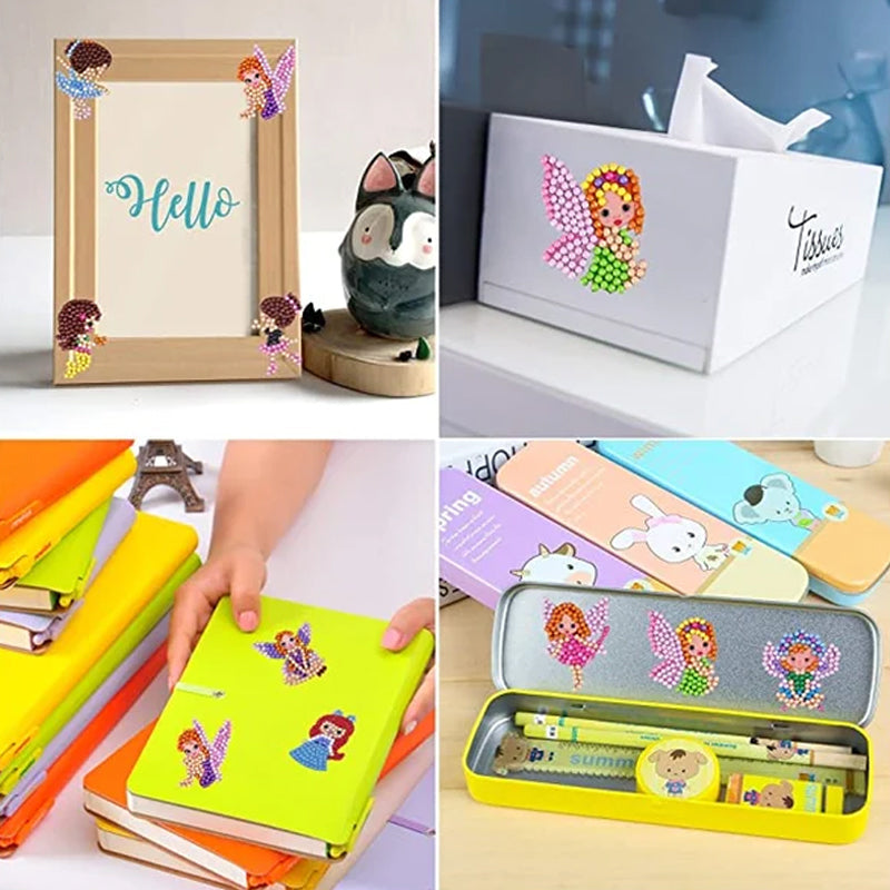 Diamond art sticker set with sparkling gemstones – boosts creativity and focus | kids activity kit