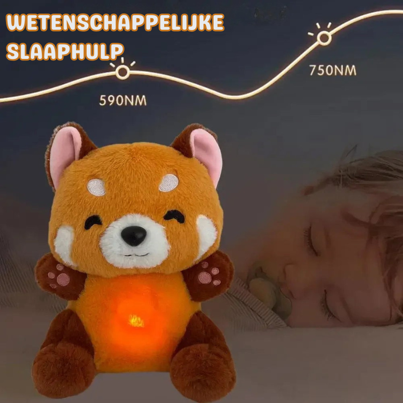 Soothing baby cuddly toy with breathing motion – music, night light & washable | sleep aid